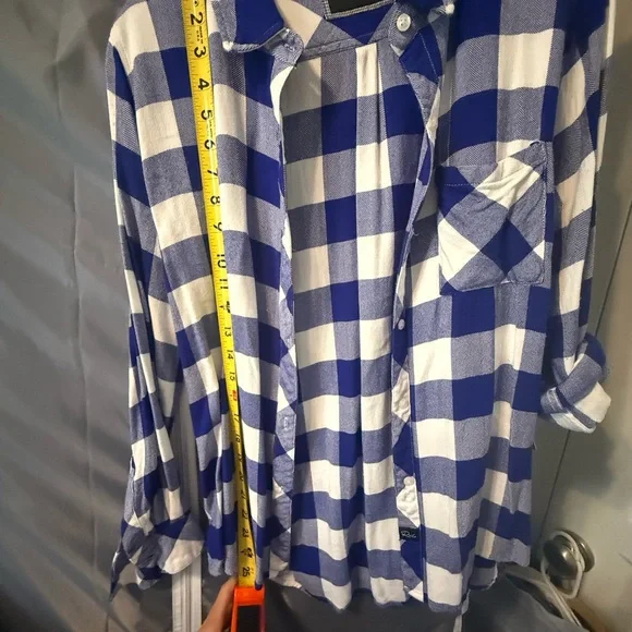 Blue and White Plaid Shirt - Picture 3 of 6